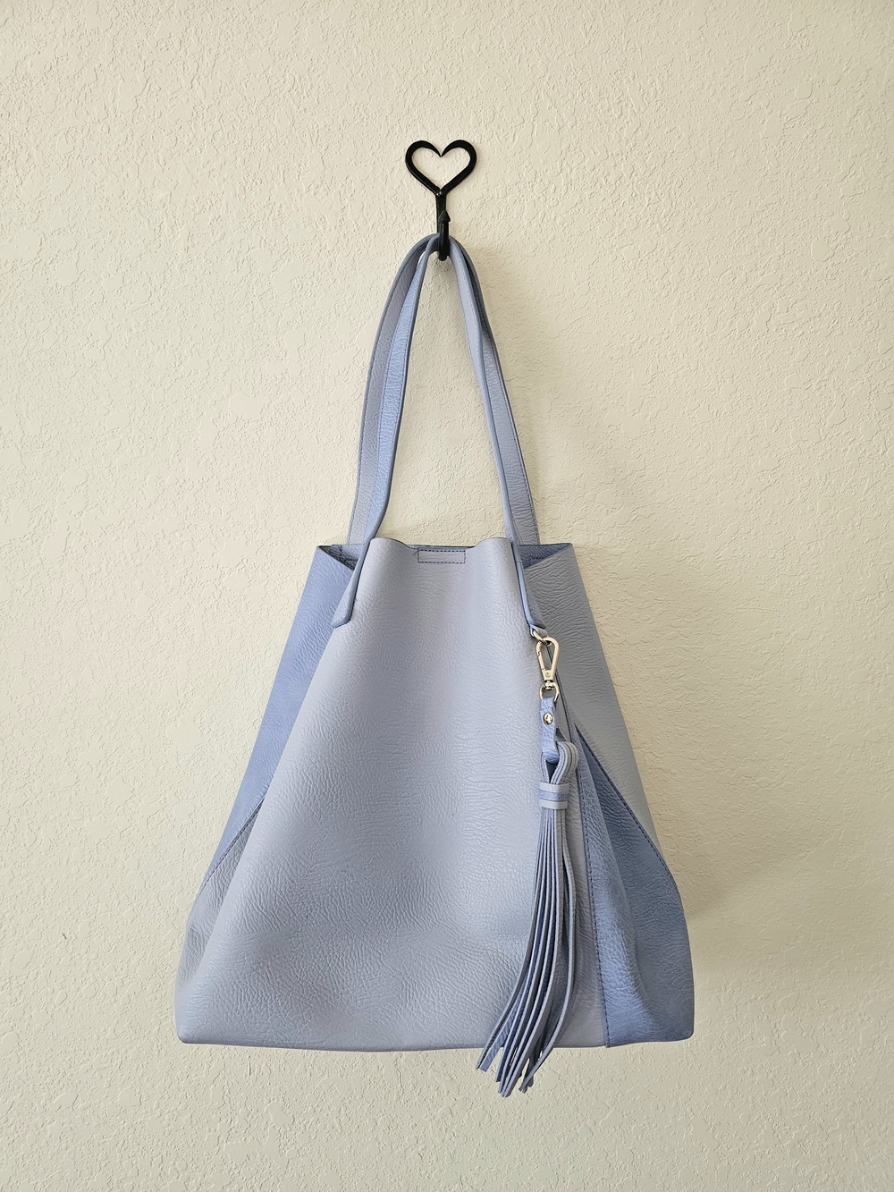 Light Blue Women's Tassel Tote Bag EUC